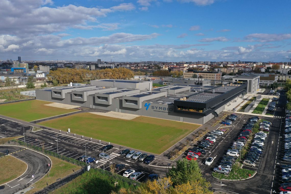Vue aérienne de l'usine Symbio à Saint Fons (région lyonnaise en France)